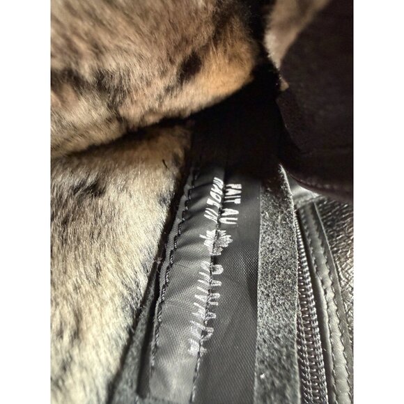 Black Fur Lined Ankle Boots Made In Canada Size 7 - Picture 11 of 16